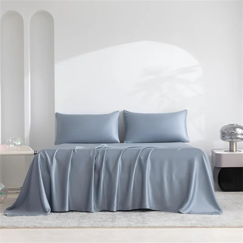 Home 100% Bamboo Flat Sheet 1Pc Luxury Soft Bed Sheet Cover Single Double King Queen Size Bed Sheets Silky (Pillowcase Need Buy)
