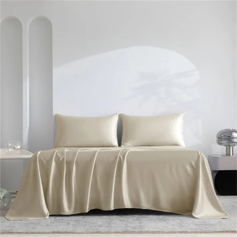 Home 100% Bamboo Flat Sheet 1Pc Luxury Soft Bed Sheet Cover Single Double King Queen Size Bed Sheets Silky (Pillowcase Need Buy)