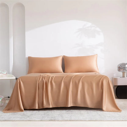 Home 100% Bamboo Flat Sheet 1Pc Luxury Soft Bed Sheet Cover Single Double King Queen Size Bed Sheets Silky (Pillowcase Need Buy)