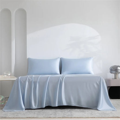 Home 100% Bamboo Flat Sheet 1Pc Luxury Soft Bed Sheet Cover Single Double King Queen Size Bed Sheets Silky (Pillowcase Need Buy)
