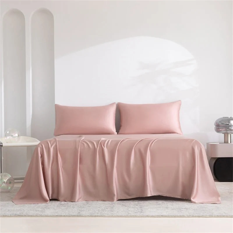 Home 100% Bamboo Flat Sheet 1Pc Luxury Soft Bed Sheet Cover Single Double King Queen Size Bed Sheets Silky (Pillowcase Need Buy)