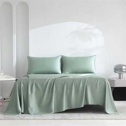 Home 100% Bamboo Flat Sheet 1Pc Luxury Soft Bed Sheet Cover Single Double King Queen Size Bed Sheets Silky (Pillowcase Need Buy)